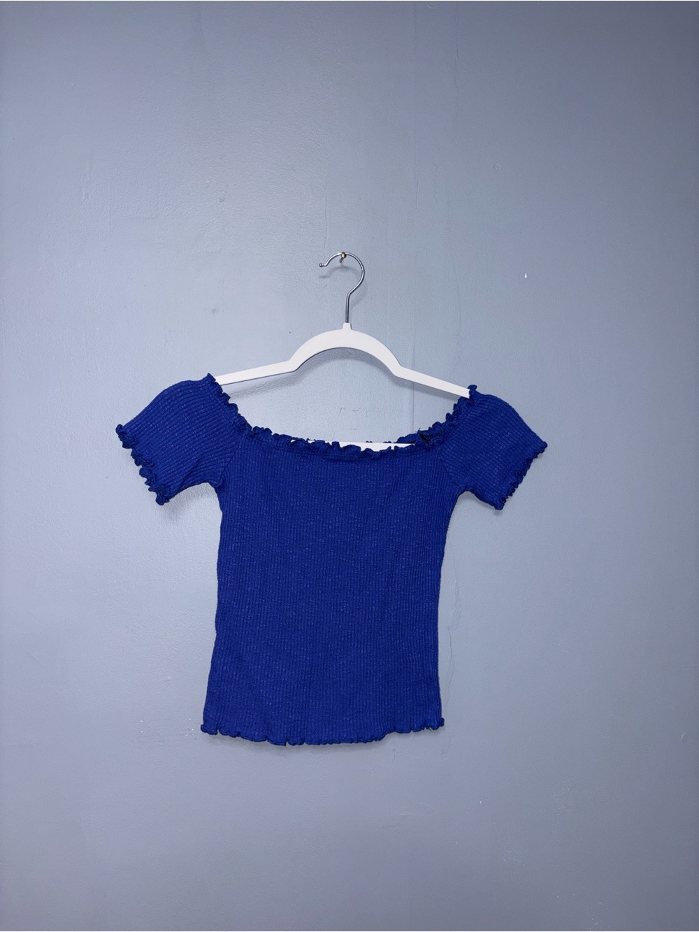 Better Be • Blue Ribbed Cropped Tee